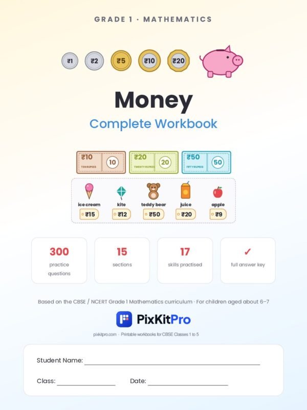 CBSE Class 1 Maths: Money Workbook – cover
