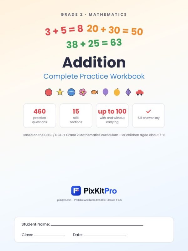 CBSE Class 2 Maths: Addition Workbook – cover