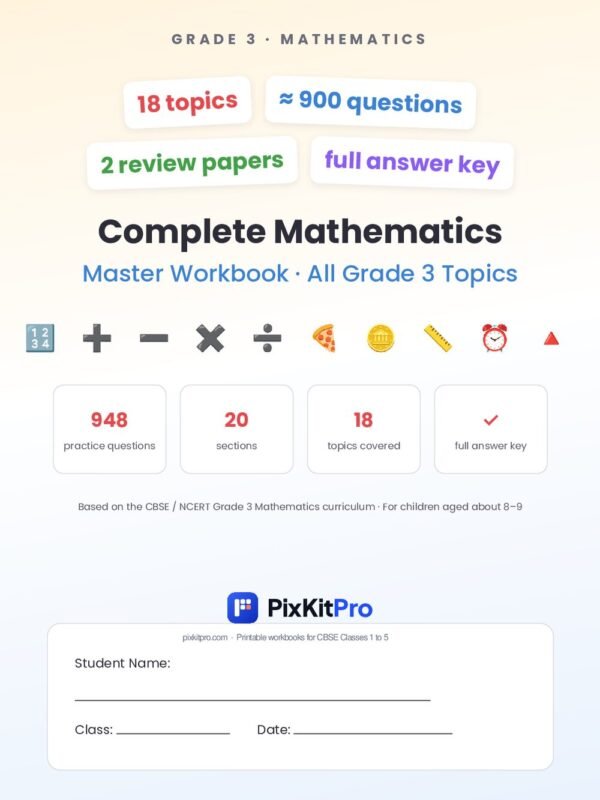 CBSE Class 3 Maths: Complete Master Workbook – cover