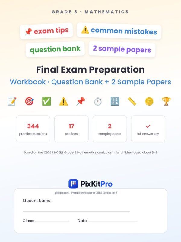CBSE Class 3 Maths: Final Exam Preparation Workbook – cover