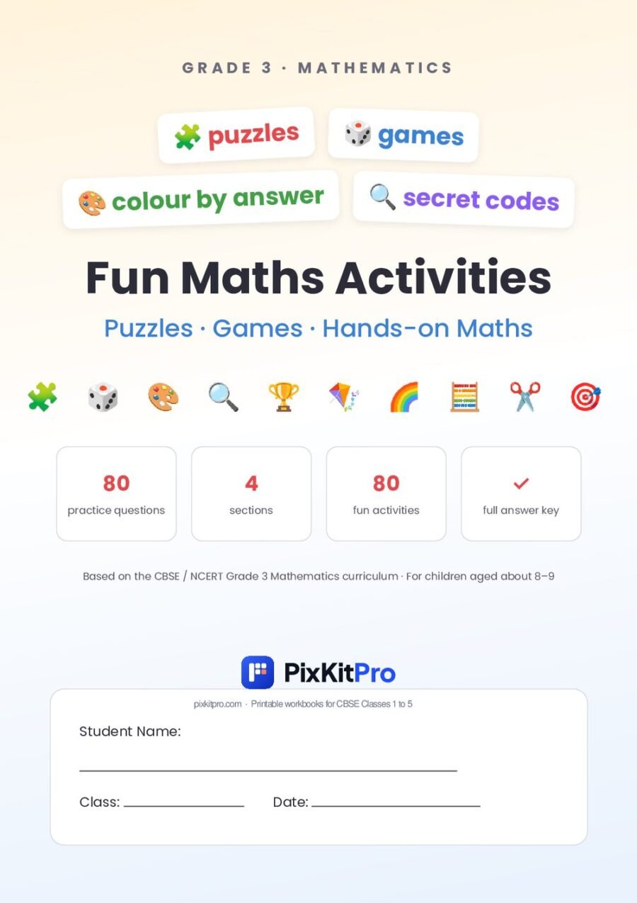 CBSE Class 3 Maths: Fun Maths Activities Book – cover