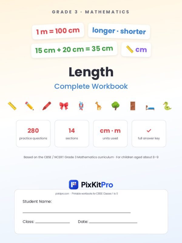 CBSE Class 3 Maths: Length Workbook – cover