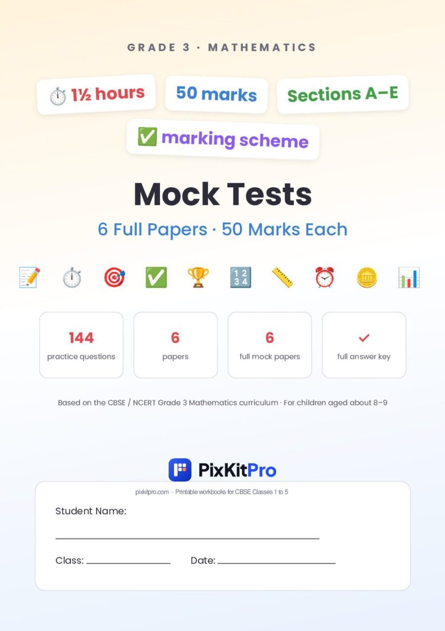 CBSE Class 3 Maths: Final Exam Mock Tests (5 Papers) – cover