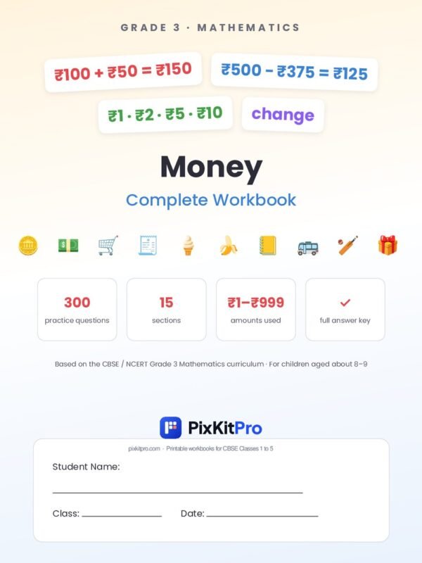 CBSE Class 3 Maths: Money Workbook – cover