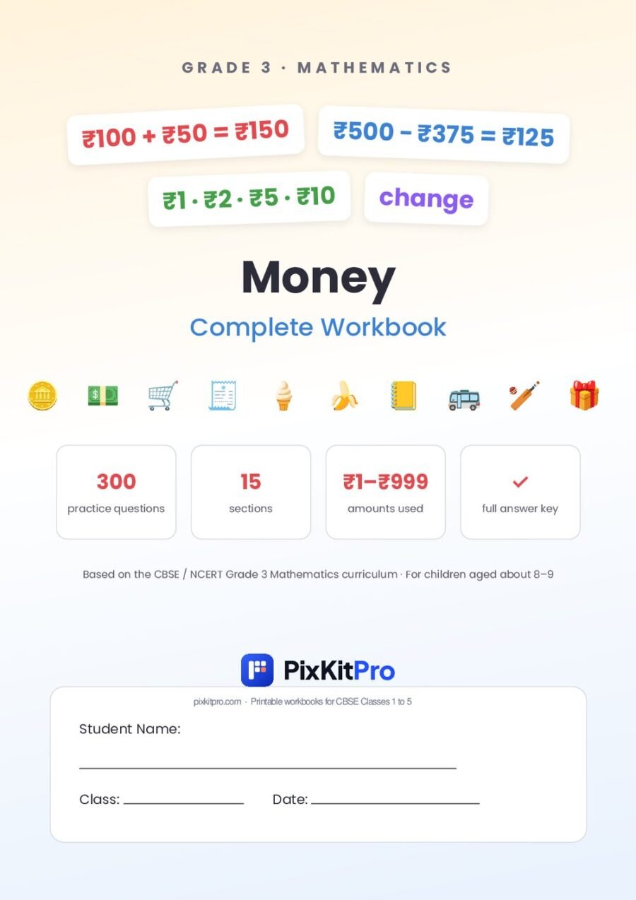 CBSE Class 3 Maths: Money Workbook – cover