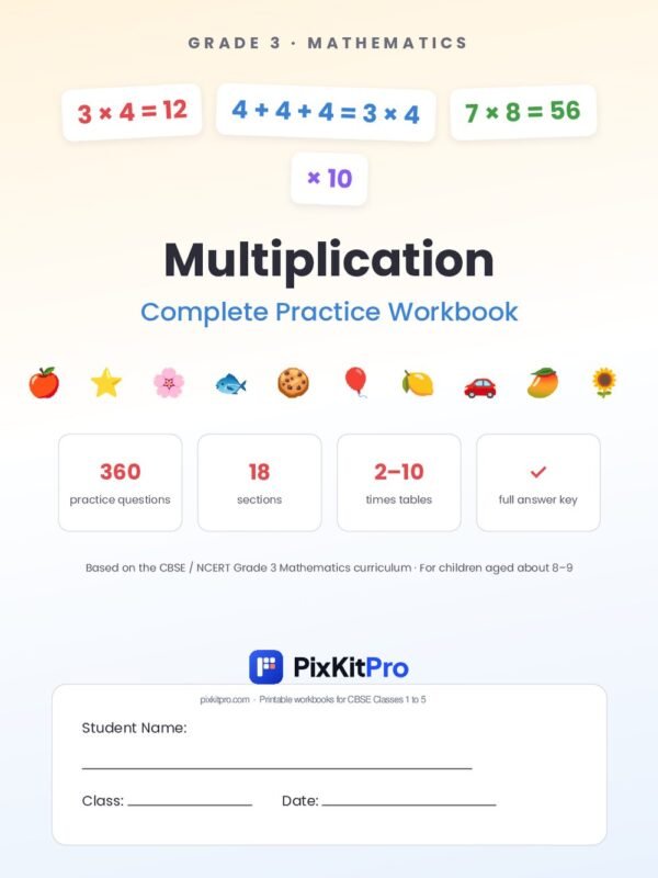 CBSE Class 3 Maths: Multiplication Workbook – cover