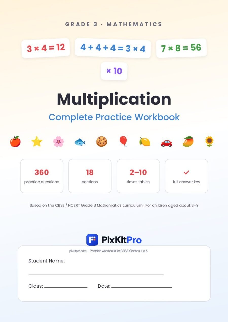 CBSE Class 3 Maths: Multiplication Workbook – cover