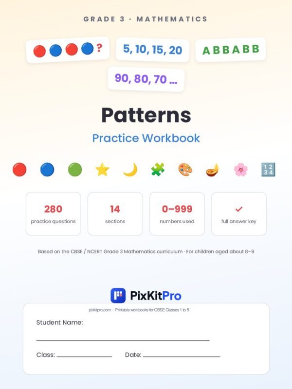 CBSE Class 3 Maths: Patterns Workbook – cover