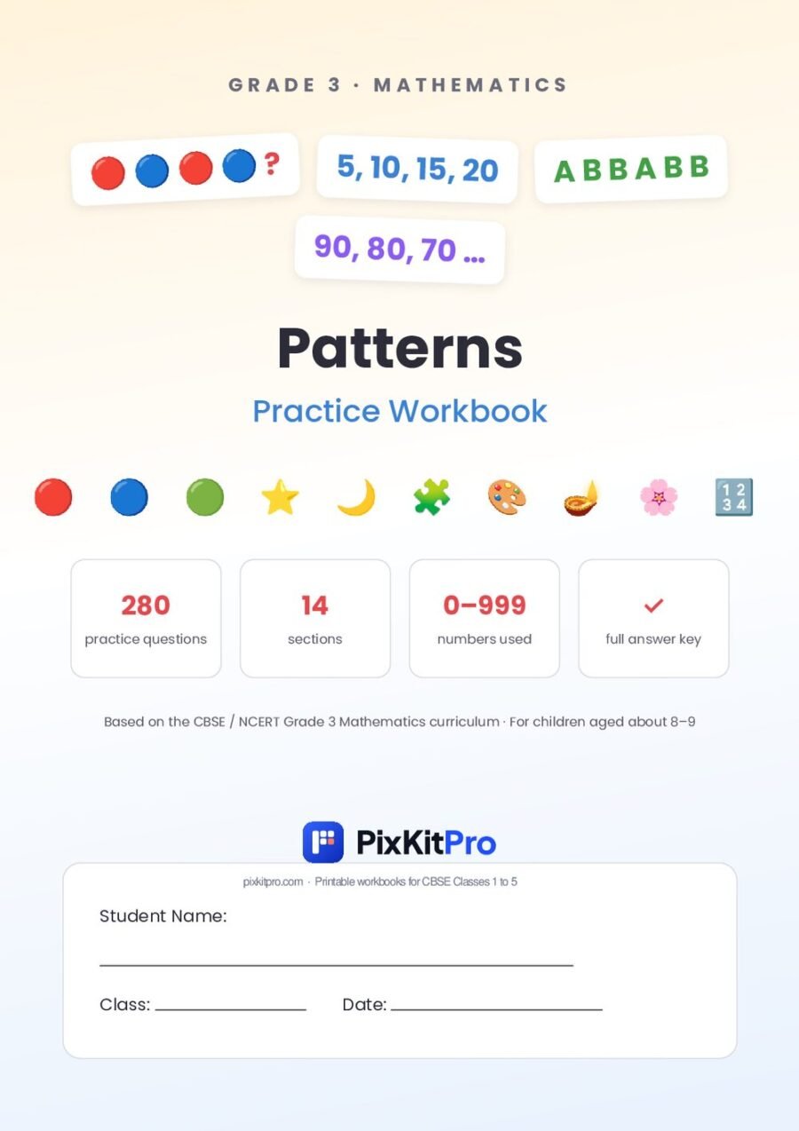 CBSE Class 3 Maths: Patterns Workbook – cover