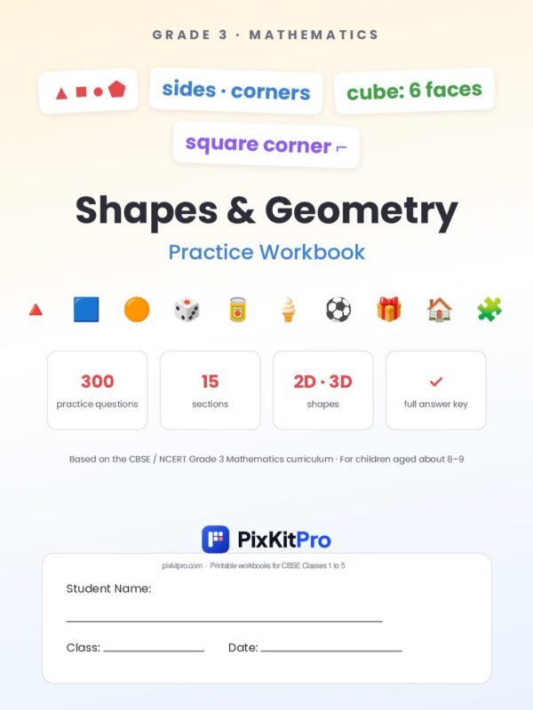 CBSE Class 3 Maths: Shapes & Geometry Workbook – cover