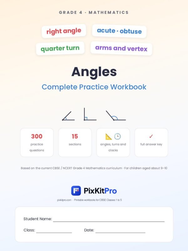 CBSE Class 4 Maths: Angles Workbook – cover