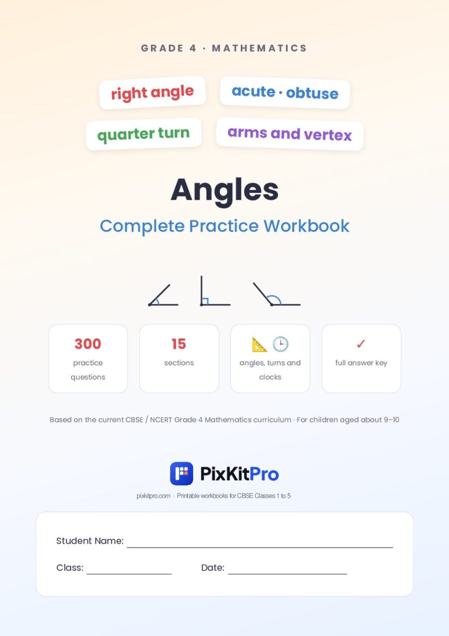 CBSE Class 4 Maths: Angles Workbook – cover