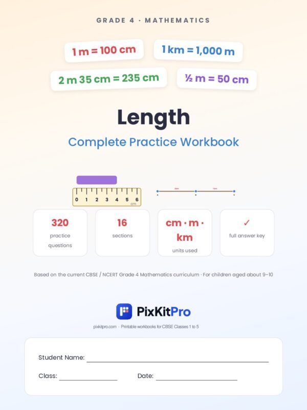 CBSE Class 4 Maths: Length Workbook – cover