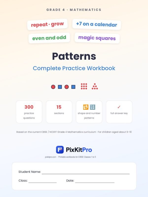 CBSE Class 4 Maths: Patterns Workbook – cover
