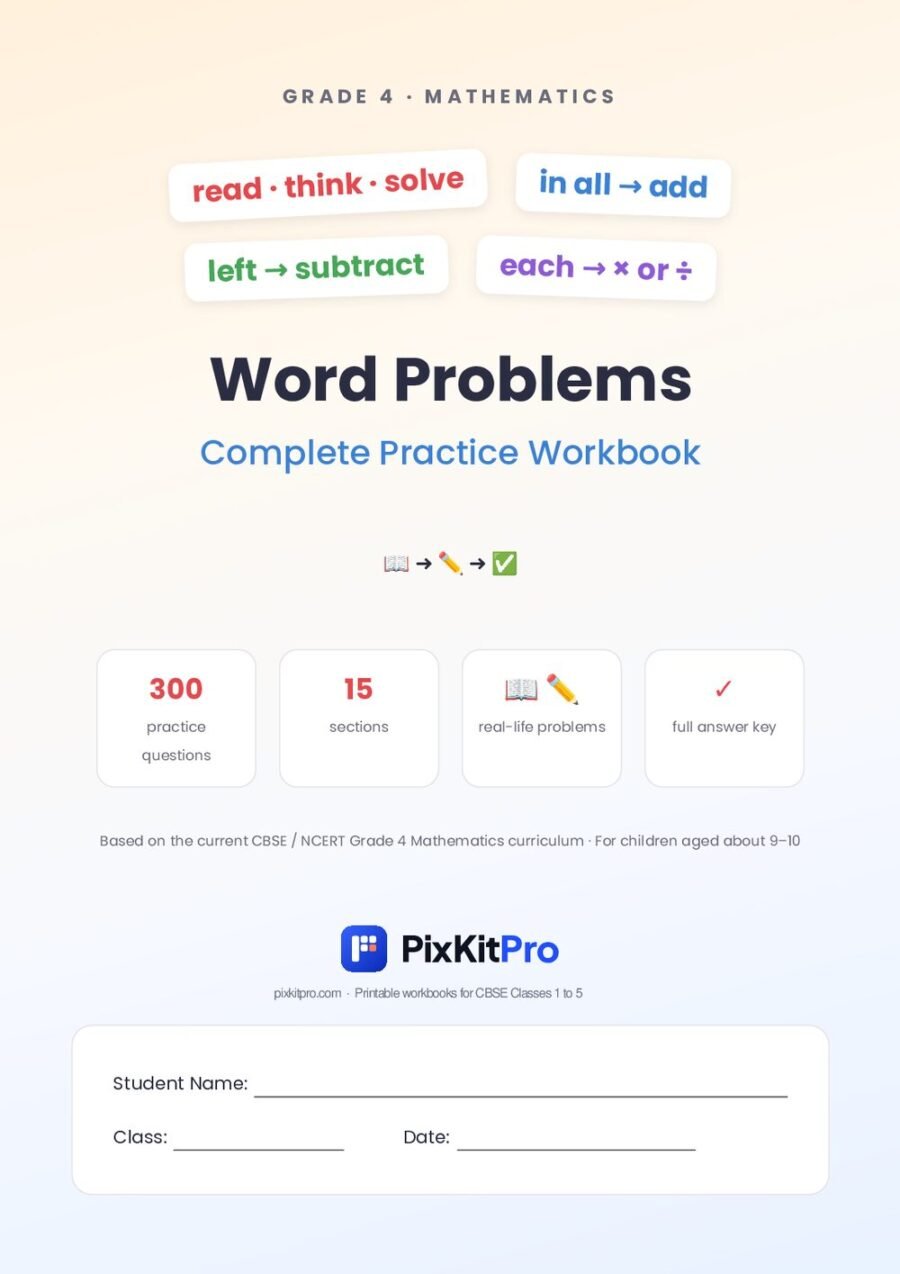 CBSE Class 4 Maths: Word Problems Workbook – cover