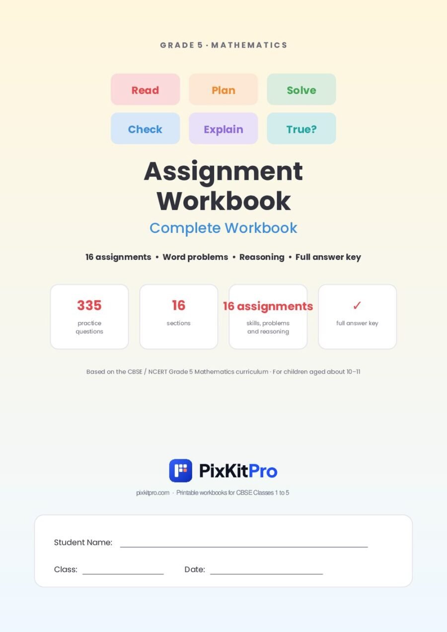 CBSE Class 5 Maths: Assignments Workbook – cover