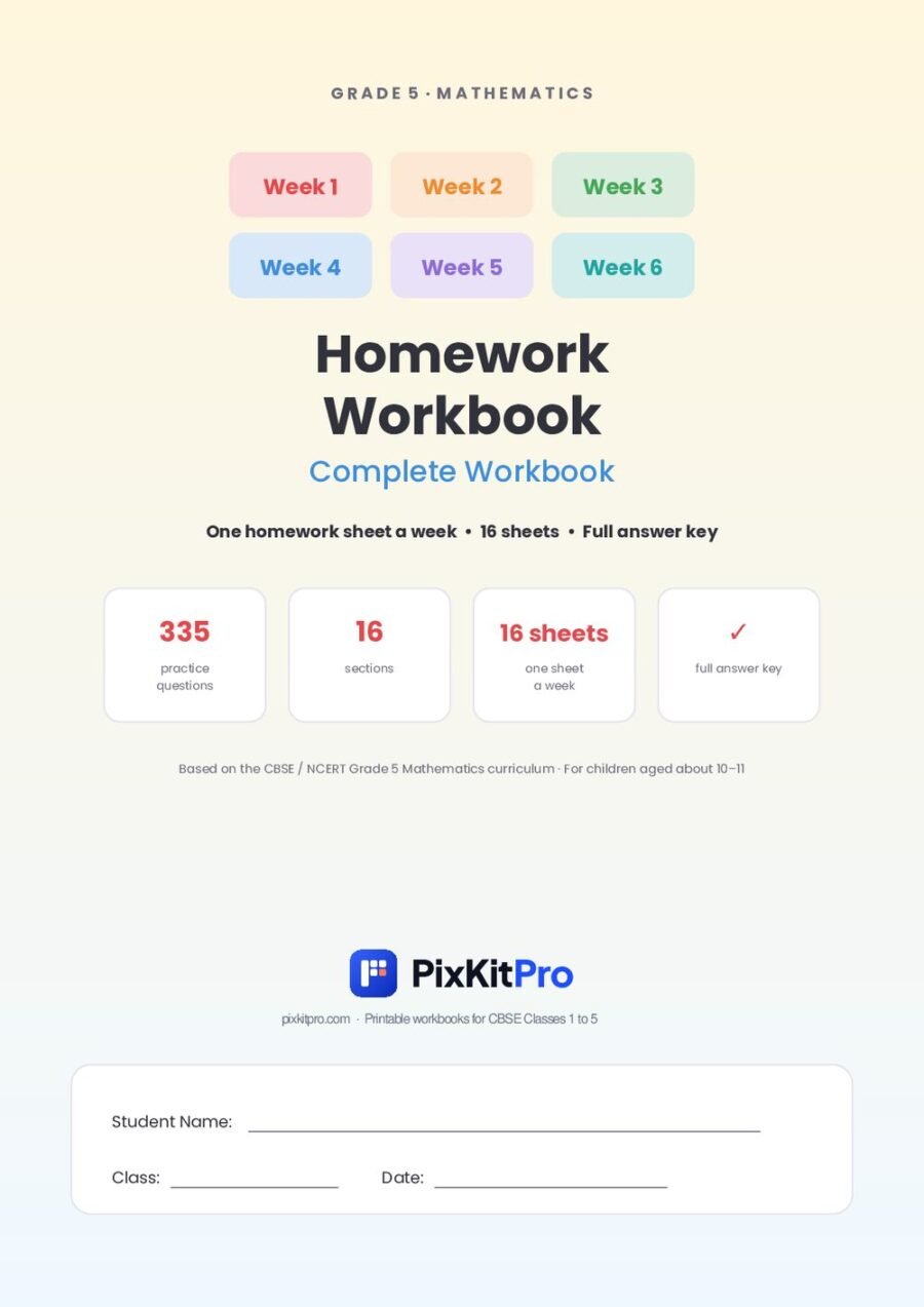 CBSE Class 5 Maths: Homework Workbook – cover