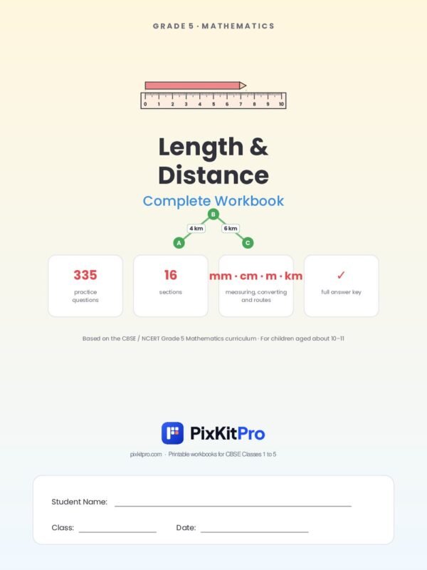 CBSE Class 5 Maths: Length & Distance Workbook – cover