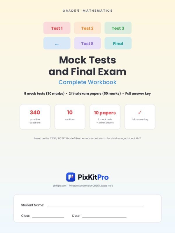 CBSE Class 5 Maths: Mock Tests & Final Exam – cover