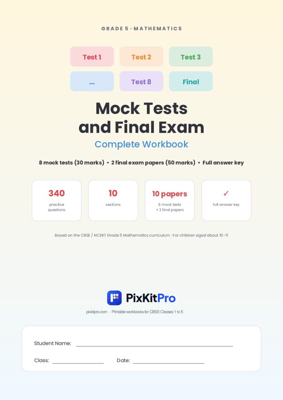 CBSE Class 5 Maths: Mock Tests & Final Exam – cover