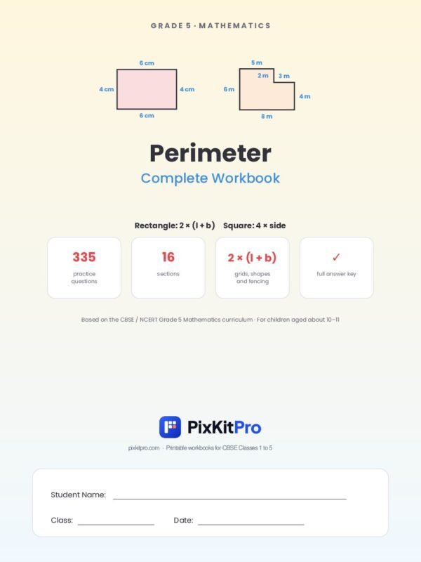 CBSE Class 5 Maths: Perimeter Workbook – cover