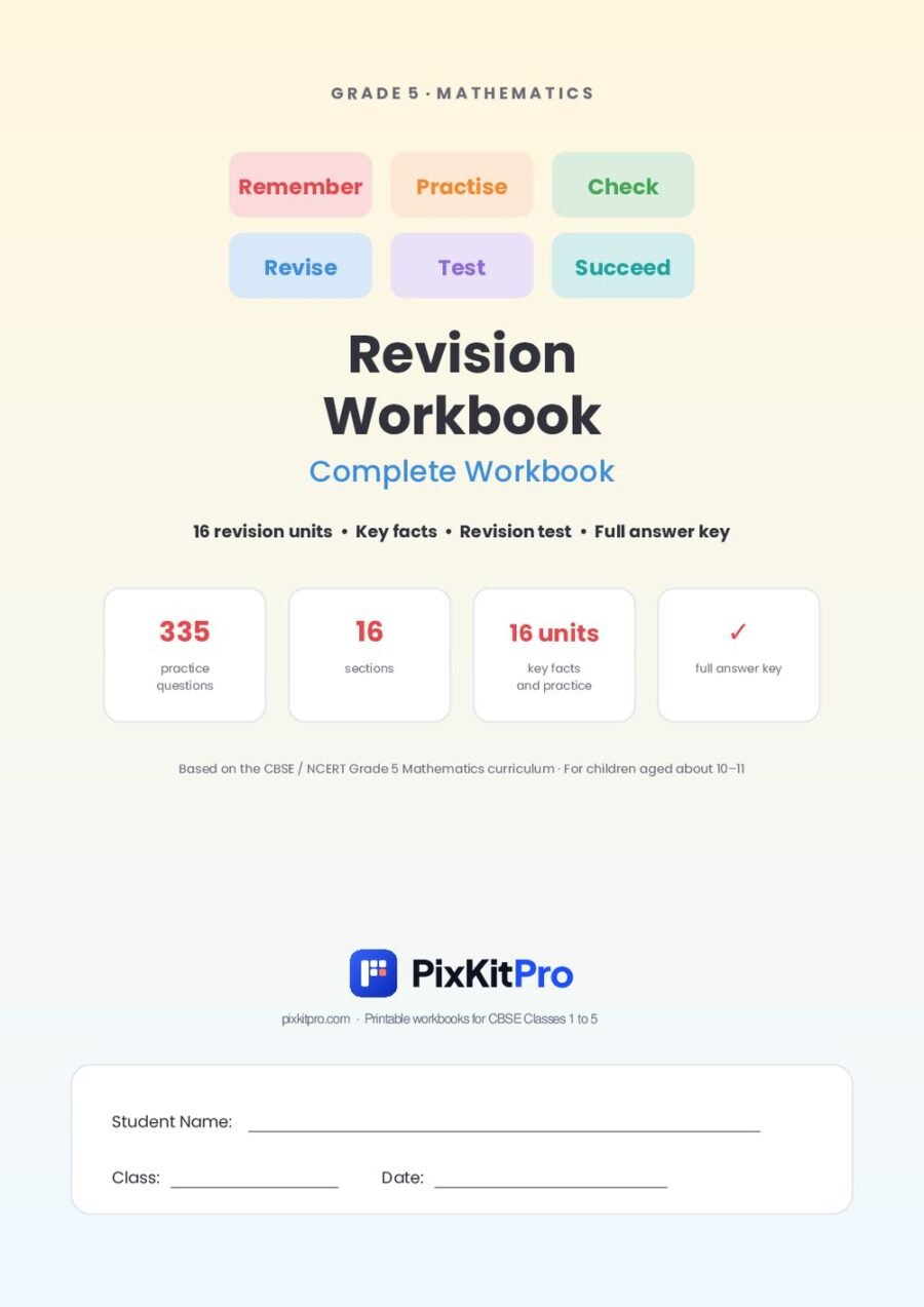 CBSE Class 5 Maths: Revision Workbook – cover